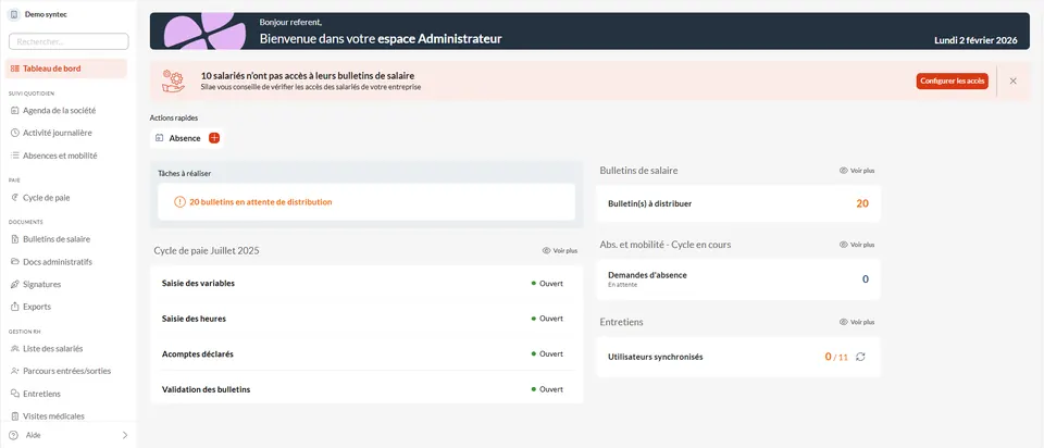 Aperçu Interface My Silae