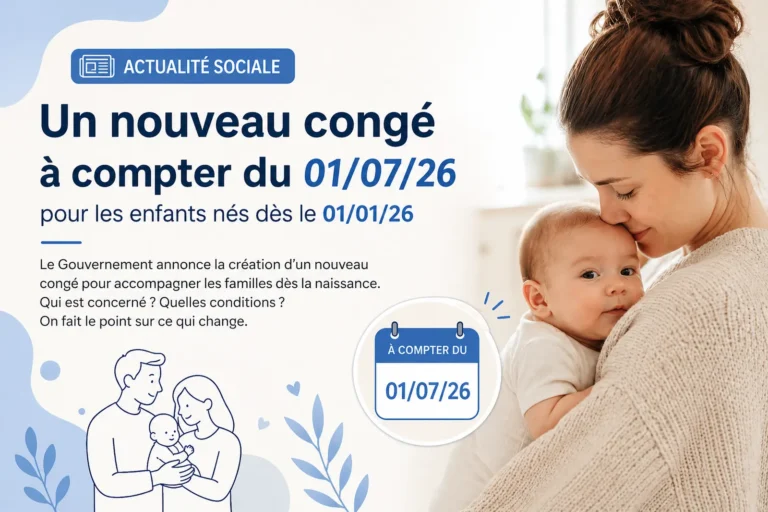 Un nouveau congé à compter du 01/07/26 pour les enfants nés dès le 01/01/26