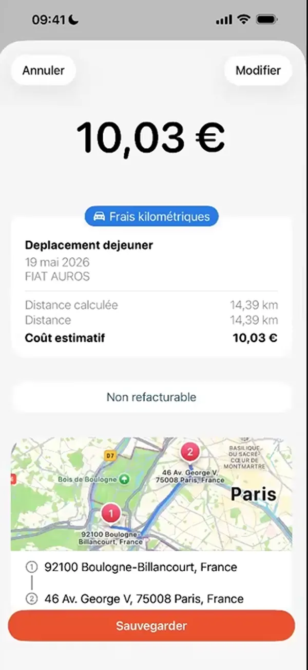 Silae Expense - frais kilométriques
